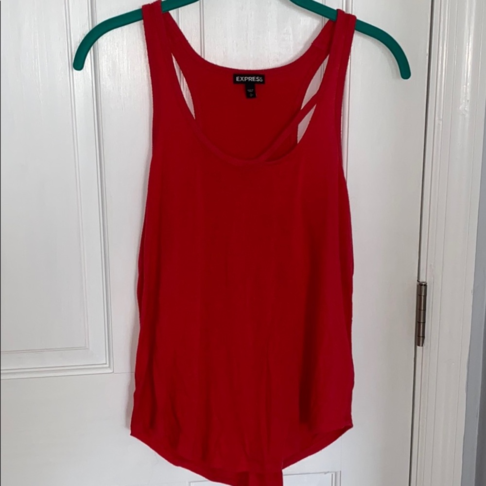 Red racer back tank